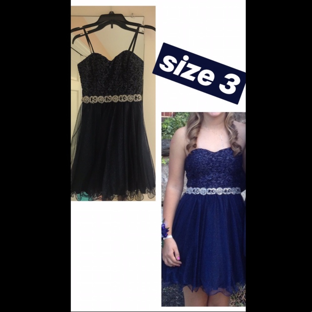 Short, Navy Blue Prom Dress